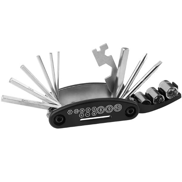 آچار دوچرخه مدل A15 مجموعه 15 عددی با جنس آهن و ابعاد 5x5x10 سانتیمتر و وزن 200 گرم